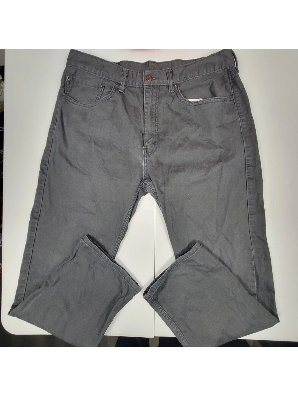 Levi's 505 Black Straight Leg Jeans W36 L30 Charcoal Classic